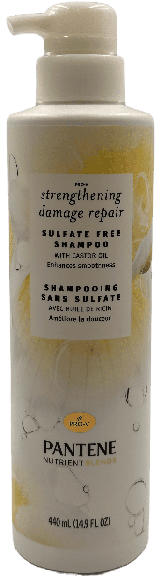 Pantene Pro V – Nutrient Blends – Strengthening Damage Repair, Sulfate Free Shampoo with Castor Oil – 14.9 FL OZ