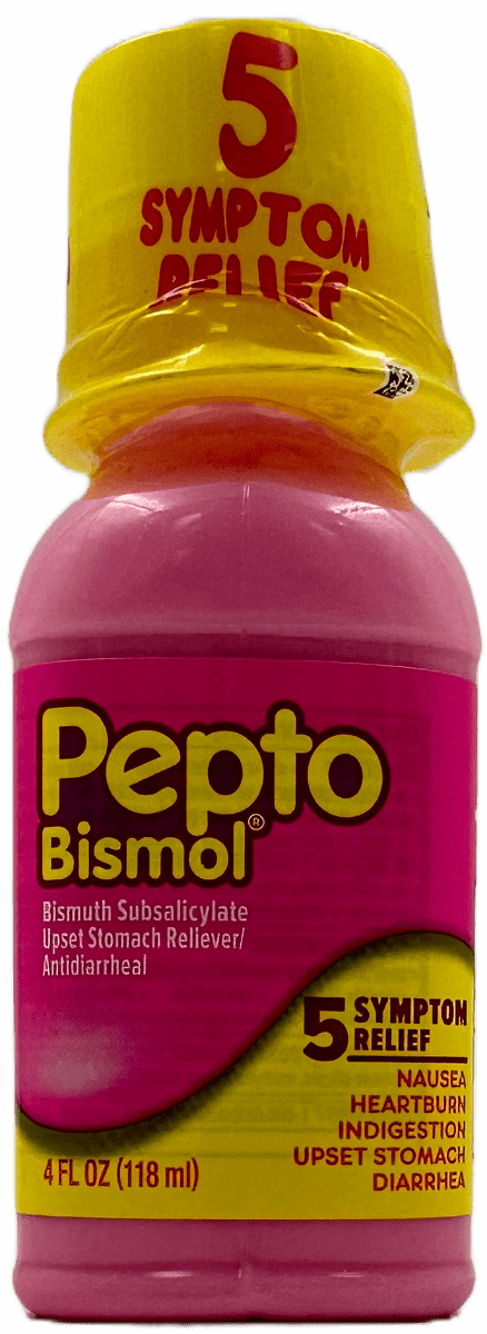 Pepto Bismol Liquid – 5 Symptom Relief – 4 FL OZ