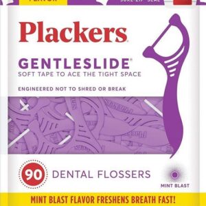 Plackers – Gentleslide – Mint Blast – 90 Flossers