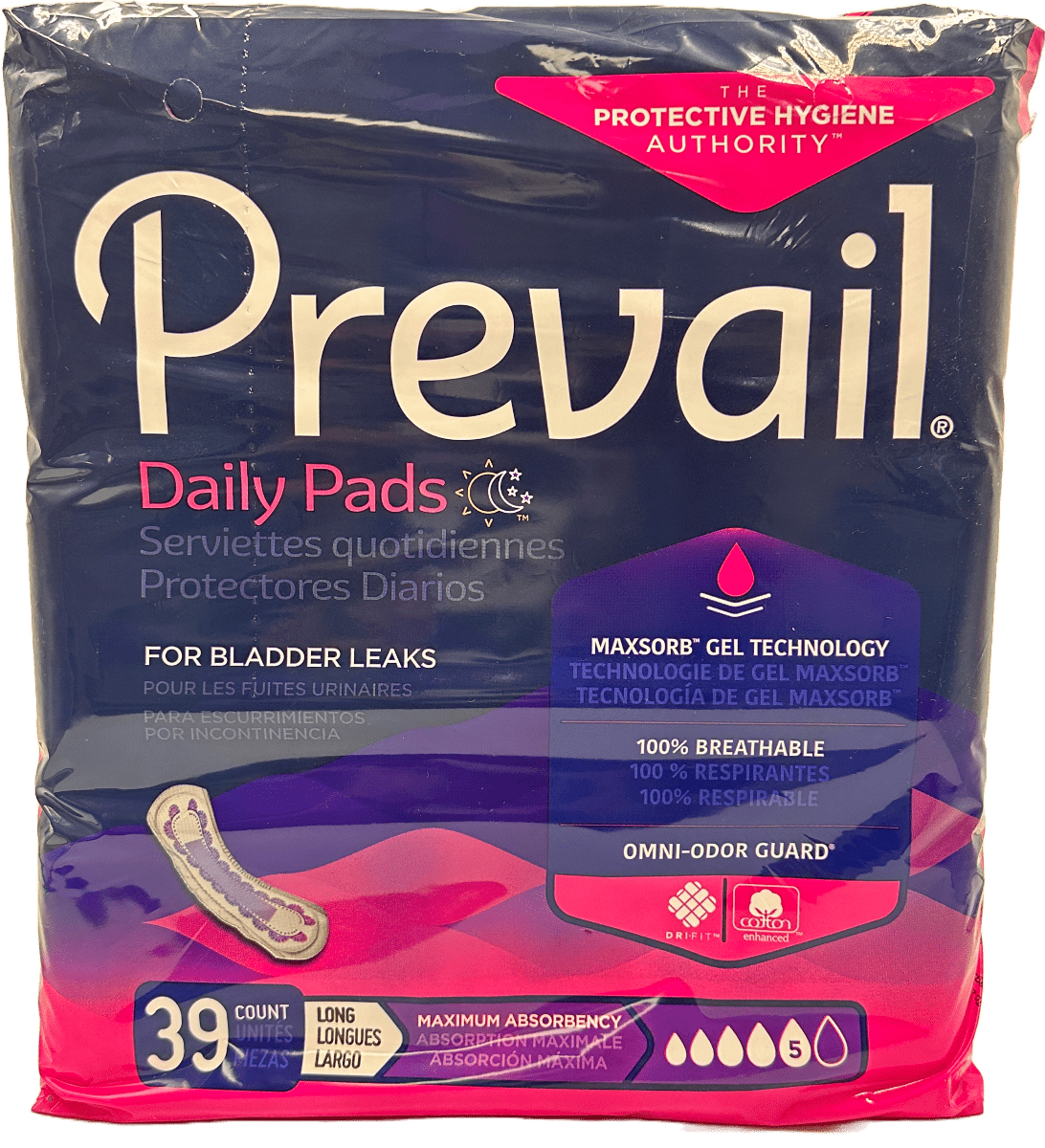 Prevail Daily Pads – Long – 39 Ct