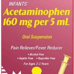 Rugby – Infants Acetaminophen 160 mg per 5 ml – Cherry Flavored – 2 FL OZ