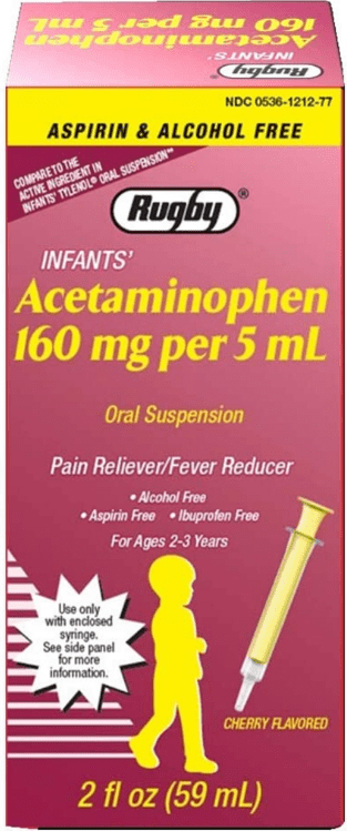 Rugby – Infants Acetaminophen 160 mg per 5 ml – Cherry Flavored – 2 FL OZ