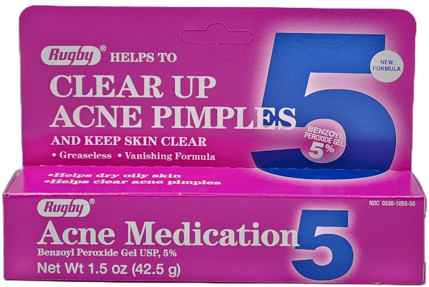 Rugby Acne Medication Benzoyl Peroxide Gel 5% – 1.5 OZ