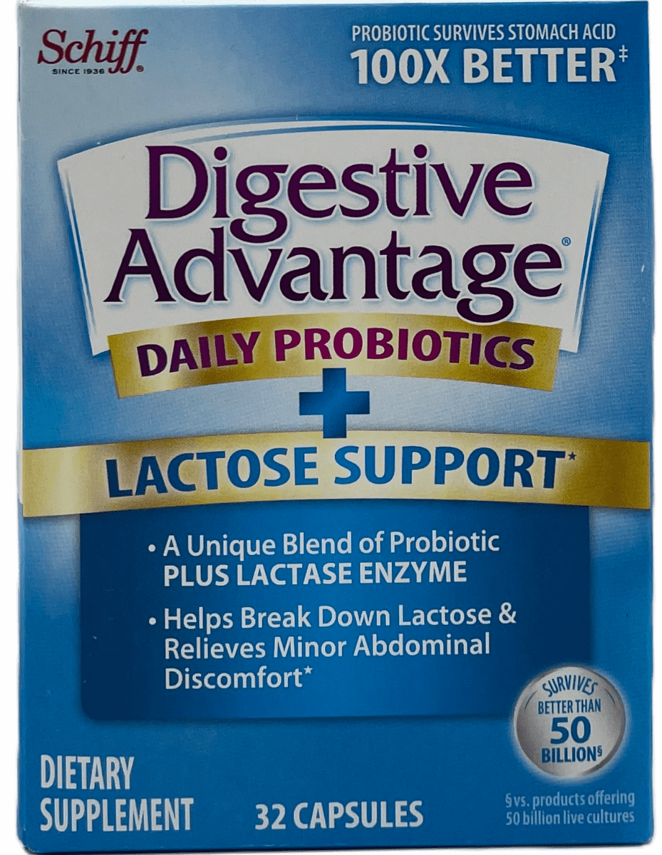 Schiff – Digestive Advantage – Daily Probiotics + Lactose Support Capsules – 32 Ct