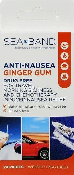 Sea Band – Anti-Nausea Ginger Gum – 24 Pieces