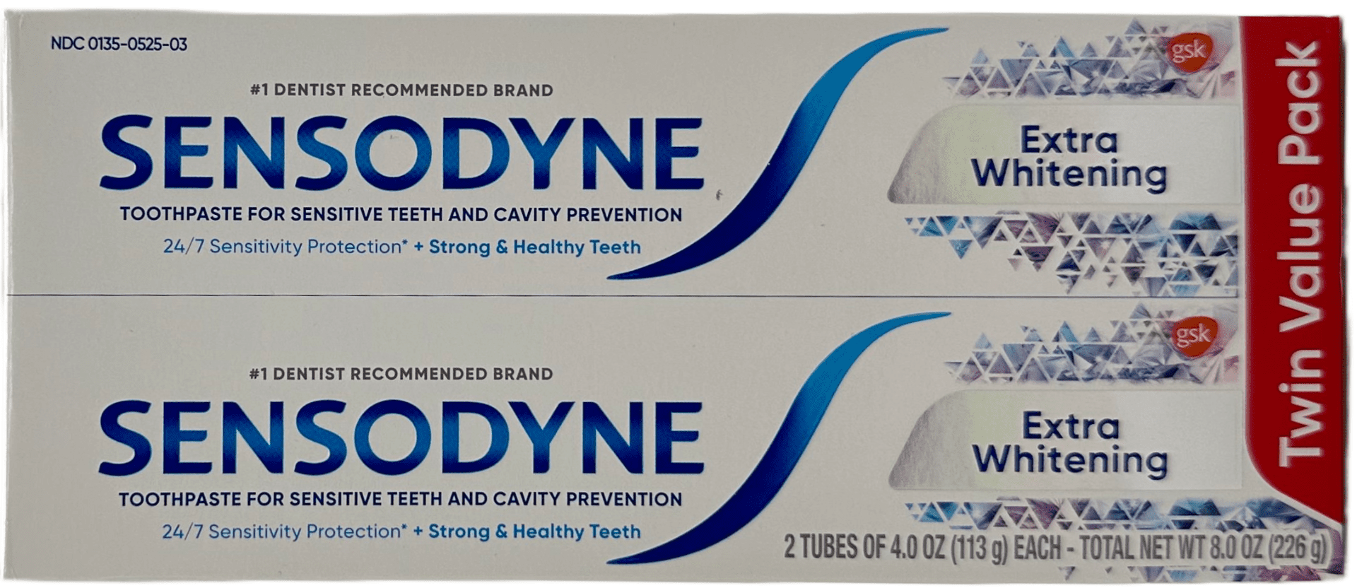 Sensodyne Toothpaste – Extra Whitening – Twin Value Pack – 8.0 OZ