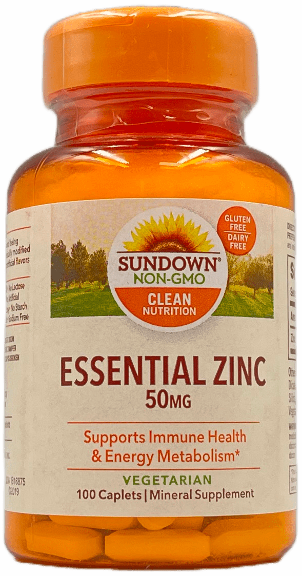 Sundown – Essential Zinc 50 mg Caplets – 100 Ct