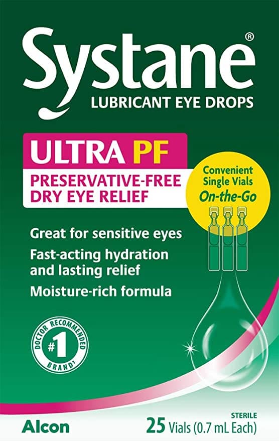 Systane Lubricant Eye Drops – Ultra Preservative Free – 25 Vials (0.7 mL Each)