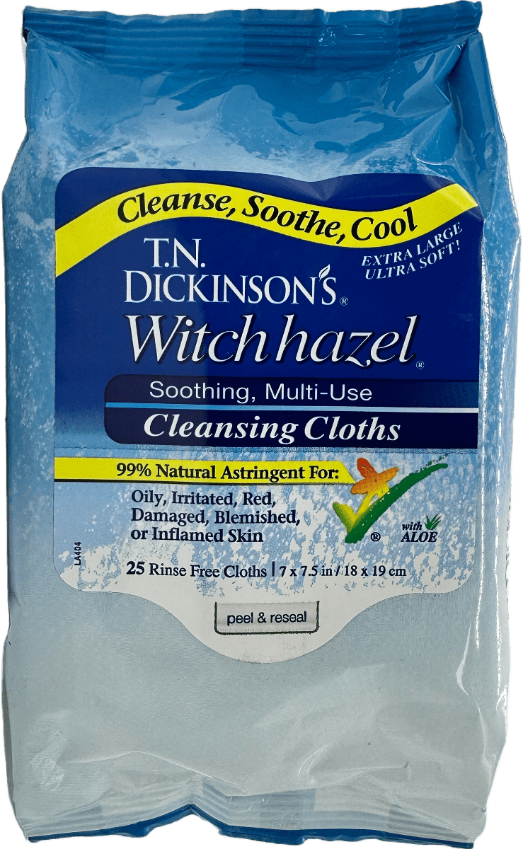 T.N. Dickinson’s – Witch Hazel Soothing Multi-Use Cleansing Cloths – 25 Ct