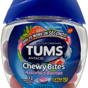 Tums – Antacid Chewable Tablets – Assorted Berries- 32 Ct