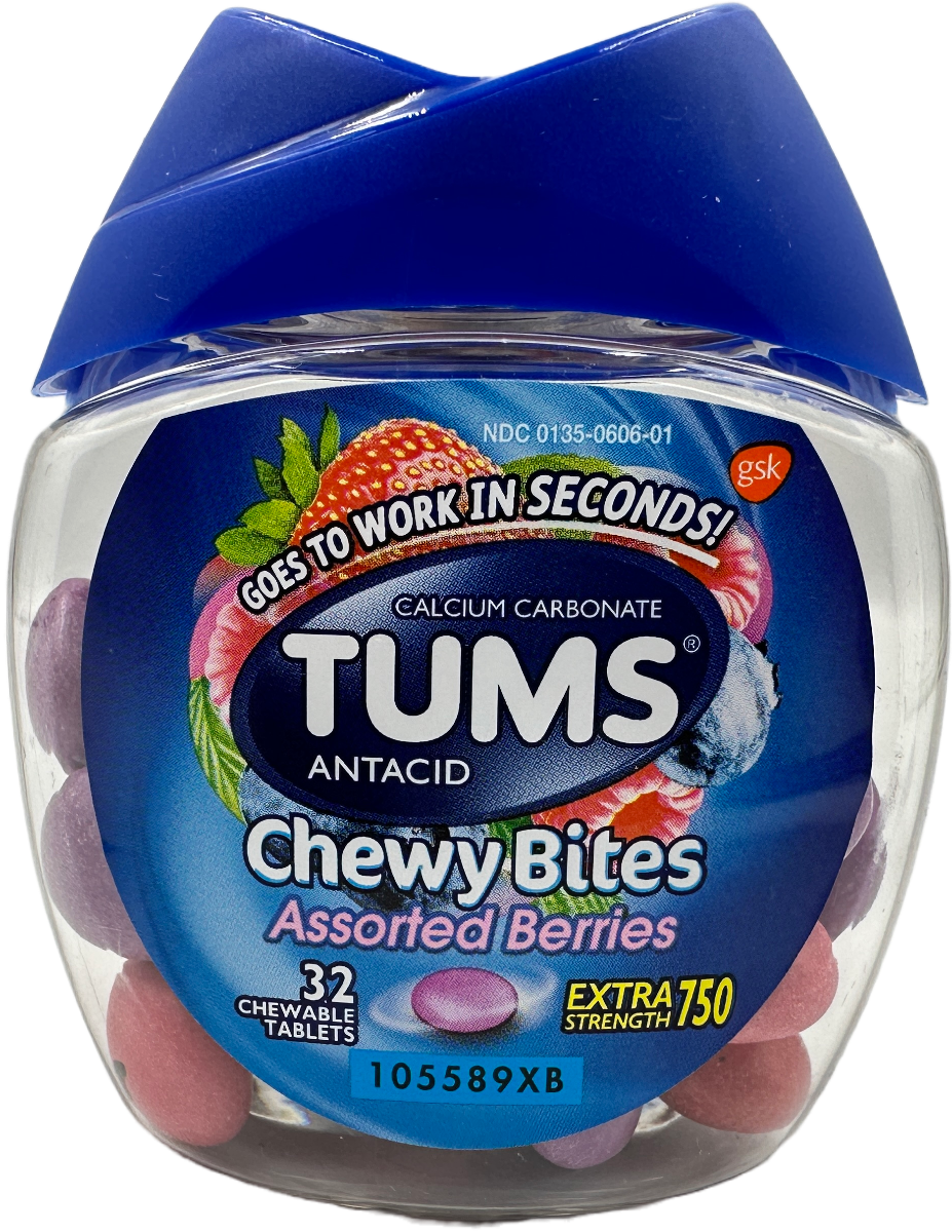 Tums – Antacid Chewable Tablets – Assorted Berries- 32 Ct