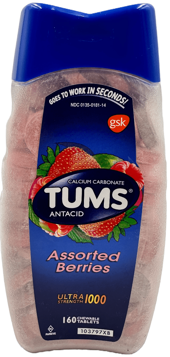 Tums – Assorted Berries Ultra Strength Chewable Antacid Tablets – 160 Ct