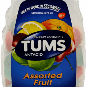 Tums – Extra Strength Antacid – Assorted Fruits Chewable Tablets – 96 Ct