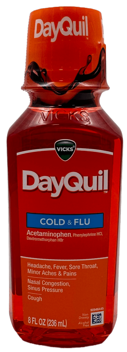 Vicks DayQuil Cold & Flu Syrup – Non-Drowsy – 8 FL OZ